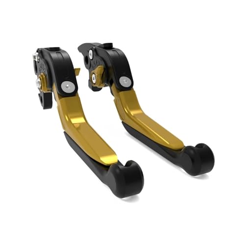 GAFITSEP Motorrad Fit Compatible With YZF-R1 2009 2010 2011 YZFR1 Einstellbare Klappbare Ausziehbare Hebel Bremsen Kupplungshebel Bremszubehör Motorradbremse(Black gold) von GAFITSEP