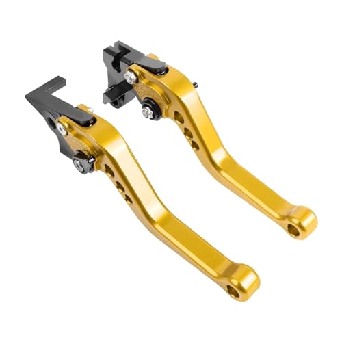 GAFITSEP Motorrad Kurze/Lange Einstellbare Bremse Kupplung Hebel Griffe Hebel Compatible With Z750 Z 750 2007-2012 Z800 2013-2016 Motorradbremse(Short gold) von GAFITSEP
