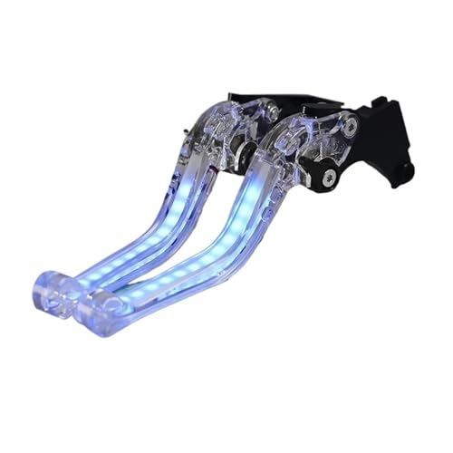 GAFITSEP Motorradbremsen Kupplungsgriffhebel Compatible With 9GT 9GT 2021-2023 Einstellbare Always-On-Signal-Blinker-Lichtgriffe Motorradbremse(Transparent Black) von GAFITSEP
