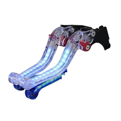 GAFITSEP Motorradbremsen Kupplungsgriffhebel Compatible With 9GT 9GT 2021-2023 Einstellbare Always-On-Signal-Blinker-Lichtgriffe Motorradbremse(Transparent red) von GAFITSEP