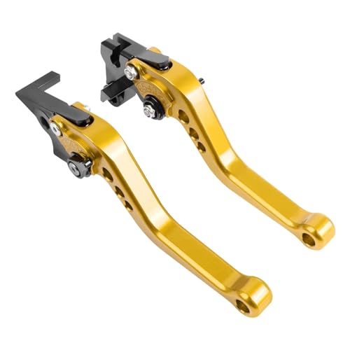 GAFITSEP Motorradzubehör Bremskupplungshebel Kurze Und Lange Griffe Hebel Compatible With F900R F900XR F900 RF 900 XR 2020-2023 Motorradbremse(Short gold) von GAFITSEP