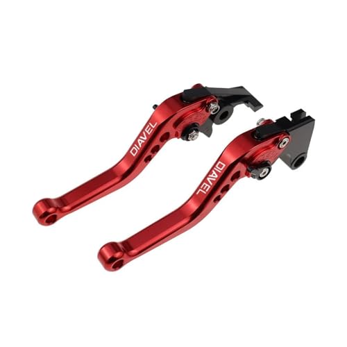 GAFITSEP Passend For Carbon XDiavel S 2011-2022 Motorrad CNC-Zubehör Kurzbremskupplungshebel-Griffsatz(A-Red) von GAFITSEP