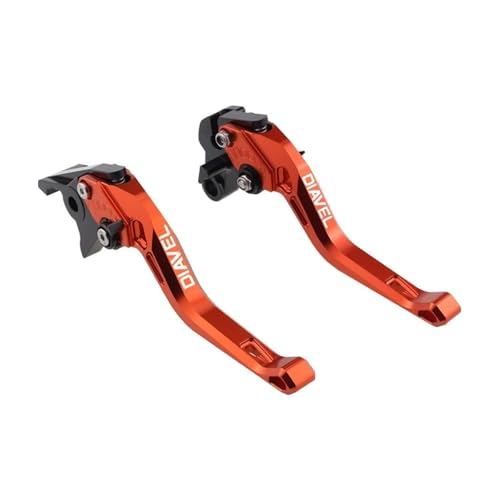 GAFITSEP Passend For Carbon XDiavel S 2011-2022 Motorrad CNC-Zubehör Kurzbremskupplungshebel-Griffsatz(B-Orange) von GAFITSEP