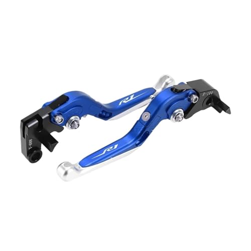 GAFITSEP R1 Bremskupplungshebel Compatible With YZFR1 YZF-R1 R1M R1S 2004-2024 Motorrad Verstellbare Faltbare Erweiterungssteuergriffe Motorradbremse(R1 04-08 Blue) von GAFITSEP