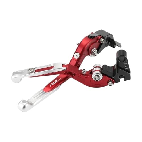 GAFITSEP R1 Bremskupplungshebel Compatible With YZFR1 YZF-R1 R1M R1S 2004-2024 Motorrad Verstellbare Faltbare Erweiterungssteuergriffe Motorradbremse(R1 M S 15-24 Red) von GAFITSEP