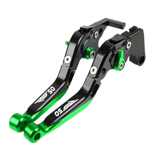 GAFITSEP RS50 Motorrad Einstellbare Erweiterbar Folding Brems Kupplung Hebel Griff Compatible With RS 50 1999-2005 2004 2003 2002 2001 2000 Motorradbremse(Green) von GAFITSEP