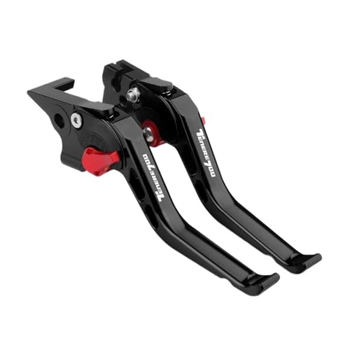 GAFITSEP TENERE 700 Compatible With TENERE 700 2019 2020 2021 2022 2023 Motorradgriffe Kurze Einstellbare Bremskupplungshebel Motorradbremse(Black Red) von GAFITSEP