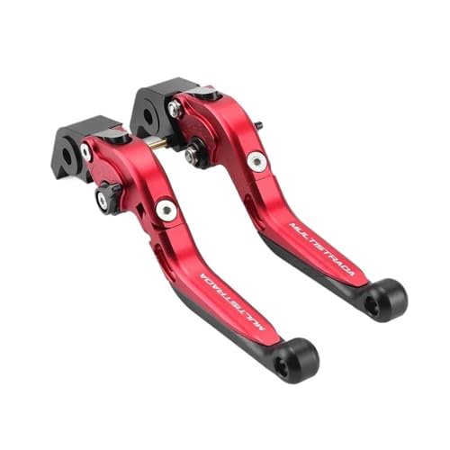 GAFITSEP Verstellbare, Faltbare Und Ausziehbare Bremskupplungshebel Compatible With Multistrada 1200 1200S 1260 1260S 950 950S Motorradgriffhebel Motorradbremse(Rosso) von GAFITSEP