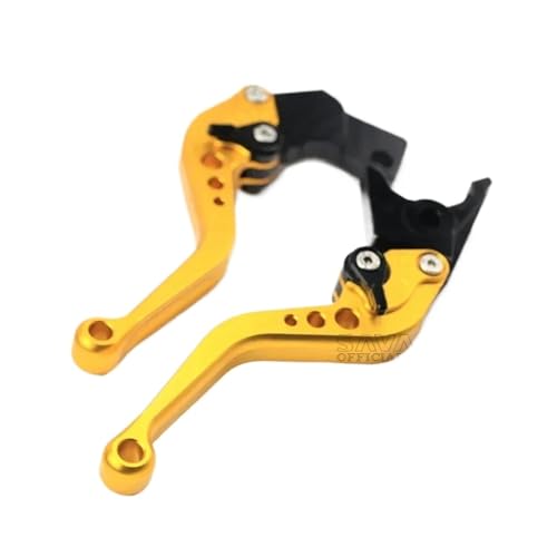 GAFITSEP Vorne Hinten Bremshebel Compatible With UH 125/150/200 Burgman EINE 250/400 AN400Z Burgman UX 125/150 Sechzehn Motorrad Kurze Griffe Motorradbremse(Short gold) von GAFITSEP