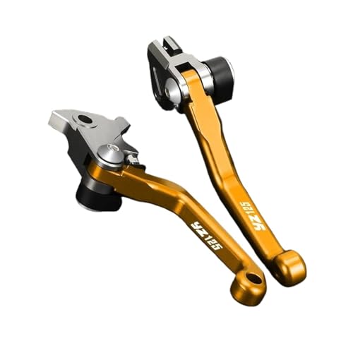GAFITSEP YZ 125 Compatible With YZ125 2001 2002 2003 2004 2005 2006 2007 Motorradbremskupplungshebel Motocross Pivot Dirt Bike Griff Motorradbremse(Gold LOGO) von GAFITSEP