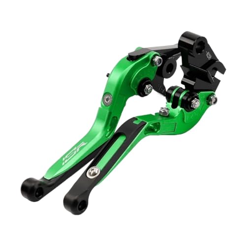 GAFITSEP ZX 10R 10RR Klapp Kupplung Bremshebel Compatible With ZX10R ZX10RR Zubehör Motorrad Einstellbare Erweiterbar Brems Griff(GREEN4) von GAFITSEP