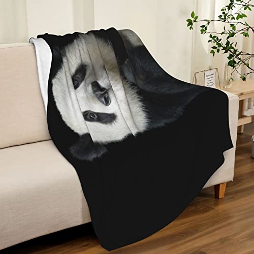 Kuscheldecke XXL Wolldecke 220x240 Flauschige Decke Schwarz Leichte Warme Tier Decke Winter Decke Flauschige Bettwäsche (Panda,180x200 cm) von GAGALU