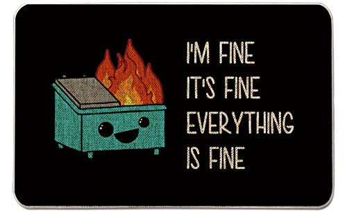 GAGEC Lustige Fußmatten für den Außenbereich, Dumpster Fire I am Fine Its Fine Everything is Fine Willkommens-Fußmatten, Eingangsteppich, Bauernhaus-Dekoration, Boden, Haustürmatten für 43.2x73.3 cm von GAGEC