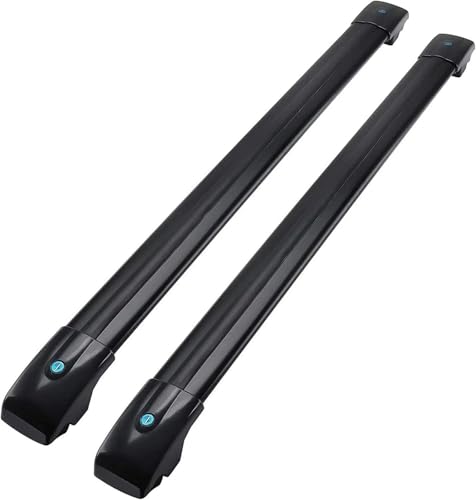 Dachträger Für A6 Für Allroad 2019 2020 2021 2022 2023 2024 2PCs Querträger Querträger Dachgepäckträger Mit Dachreling Relingträger(Black) von GAGSETCTHM