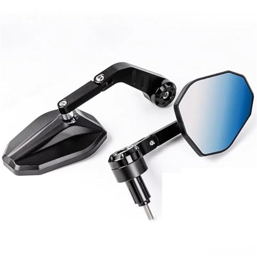 GAGSETCTHM Motorrad Spiegel Set 17-22 Mm Bar End Universal Spiegel Motorrad Spiegel Motorrad Modifizierte Zubehör Links Rechts Rückspiegel Spiegel(Black-Foldable) von GAGSETCTHM