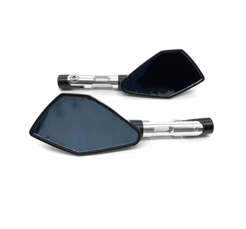 GAGSETCTHM Motorrad Spiegel Set 8mm 10mm Universal Motorrad Rückspiegel Motorrad Ersatz Seite Spiegel Teile Links Rechts Rückspiegel Spiegel(Silver) von GAGSETCTHM