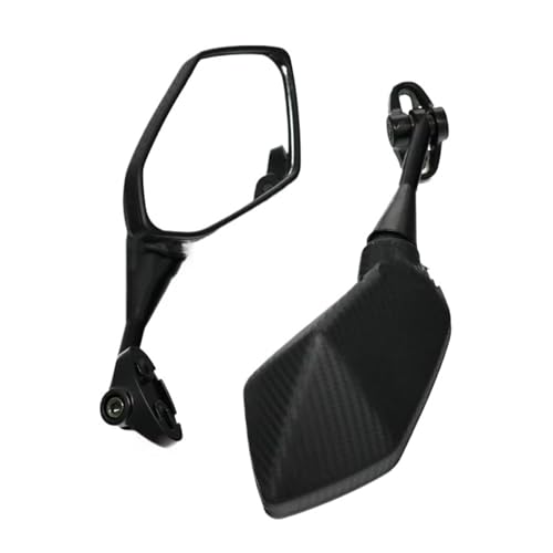 GAGSETCTHM Motorrad Spiegel Set Motorradspiegel Rückspiegel Motorrad Universal Motorrad Ersatzteile Links Rechts Rückspiegel Spiegel(Carbon Fiber) von GAGSETCTHM