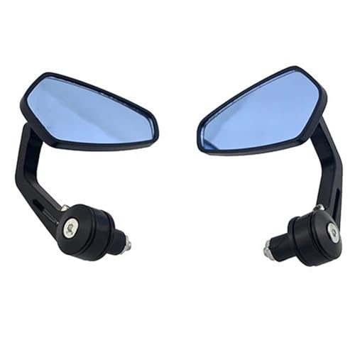 GAGSETCTHM Motorrad Spiegel Set Motorradzubehör Universal 7/8" 22 Mm Lenker Bar End Rückansicht Seitenspiegel Motorrad Ersatzteile Links Rechts Rückspiegel Spiegel(BlueLenses) von GAGSETCTHM