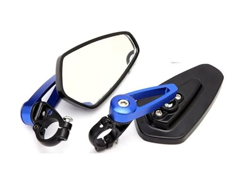 GAGSETCTHM Motorrad Spiegel Set Universal 7/8 "22mm Lenker Motorrad Lenkerendenspiegel Motorradspiegel Motorrad Modifiziertes Zubehör Links Rechts Rückspiegel Spiegel(Blue) von GAGSETCTHM