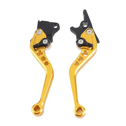 Kupplung Bremshebel 2 Stück Motorrad-Kupplungs-Bremsgriff Trommelhebel Modifiziertes Horn Verstellbarer Handhebel Motorrad-Zubehör Brems Kupplungshebel Motorrad(Yellow) von GAGSETCTHM