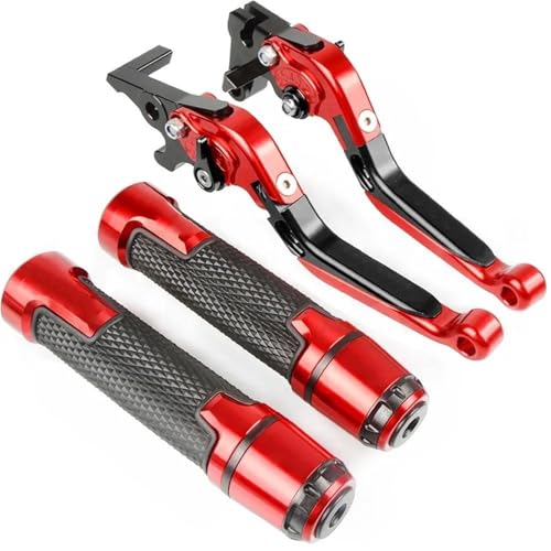 Kupplung Bremshebel Für XADV Für X-ADV 750 2017 2018 2019 2020 2021 2022 2023 Bremskupplungshebel Lenkerendgriffe Klappbar Ausziehbar Brems Kupplungshebel Motorrad(Red) von GAGSETCTHM