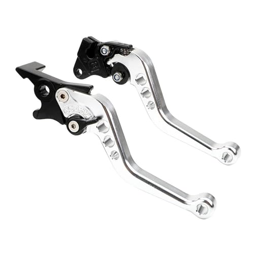 Kupplung Bremshebel Motorrad-Kupplungstrommel-Bremshebelgriff Universelle Motorrad-Modifikation 1 Paar Motorrad-Bremsgriff Brems Kupplungshebel Motorrad(Silver) von GAGSETCTHM