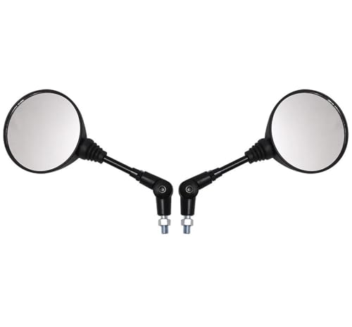 Motorrad Spiegel Set 1 Paar Motorrad-Universal-10-mm-Seitenrückspiegel Rückspiegel Anti-Fall-Klapp-Rundrückspiegel Links Rechts Rückspiegel Spiegel von GAGSETCTHM