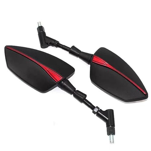 Motorrad Spiegel Set 1 Paar Universal Motorrad Rückspiegel Motorrad Breite Sichtfeld Konvexen Spiegel Seite Rückspiegel Links Rechts Rückspiegel Spiegel(Red) von GAGSETCTHM