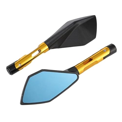 Motorrad Spiegel Set Für CB650R Für CB1300 Für Hornet 600 Motorrad Rückspiegel Seitenspiegel 8 MM 10 MM Schrauben Modifiziertes Zubehör Links Rechts Rückspiegel Spiegel(Gold) von GAGSETCTHM