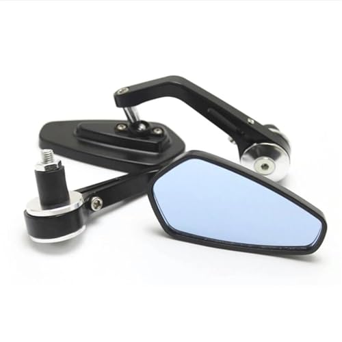 Motorrad Spiegel Set Motorrad 7/8'' 22 Mm Lenkerende Universalspiegel Rückspiegel Motorrad Ersatzteile Links Rechts Rückspiegel Spiegel(Silver) von GAGSETCTHM