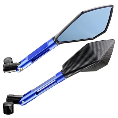 Motorrad Spiegel Set Motorrad Rückspiegel Motorrad Universal Seitenspiegel Motorrad Ersatzteile Links Rechts Rückspiegel Spiegel(Long Blue) von GAGSETCTHM