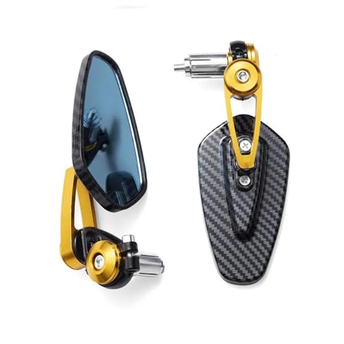 Motorrad Spiegel Set Motorrad-Seitenrückspiegel, 7/8 Zoll 22 Mm Lenker Motocross Blendfrei Seitenrückspiegel Ersatzteile Links Rechts Rückspiegel Spiegel(Gold) von GAGSETCTHM
