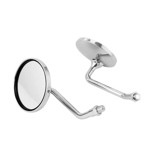 Motorrad Spiegel Set Motorradspiegel Universal 8mm 10mm Rund Motorrad Lenker Rückansicht Seitenspiegel Montagezubehör Links Rechts Rückspiegel Spiegel(Silver 10mm) von GAGSETCTHM