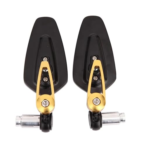 Motorrad Spiegel Set Universal 7/8 "22 Mm Lenker Motorrad Bar End Rückspiegel Motorrad Rückfahr Hilfs Zubehör Links Rechts Rückspiegel Spiegel(Gold) von GAGSETCTHM