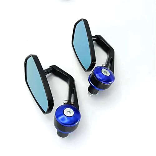 Motorrad Spiegel Set Universal Für 22 Mm Lenker Motorrad Rückspiegel Anti Glare HD Motorrad Lenker Ende Seite Spiegel Links Rechts Rückspiegel Spiegel(Blue) von GAGSETCTHM