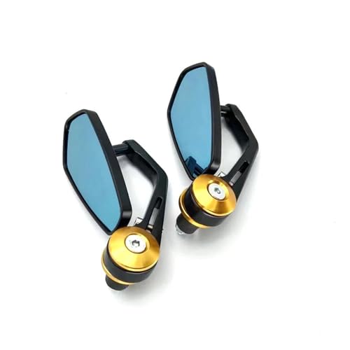 Motorrad Spiegel Set Universal Für 22 Mm Lenker Motorrad Rückspiegel Anti Glare HD Motorrad Lenker Ende Seite Spiegel Links Rechts Rückspiegel Spiegel(Gold) von GAGSETCTHM