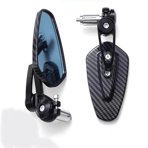 Motorrad Spiegel Set Universal Motorrad Rückspiegel Lenker Spiegel Anti Glare Griff Ende Seite Spiegel Links Rechts Rückspiegel Spiegel(Black) von GAGSETCTHM
