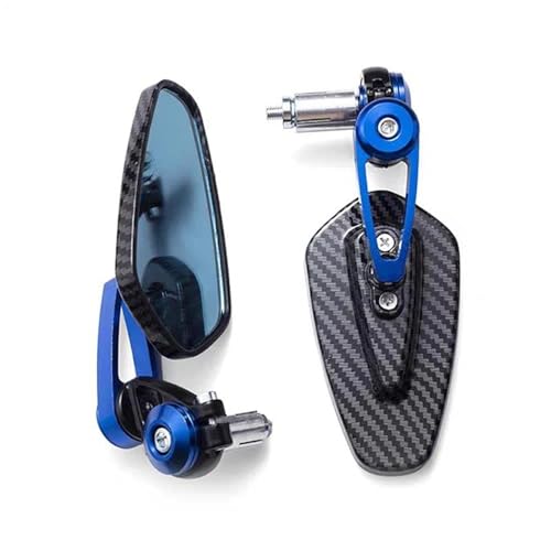 Motorrad Spiegel Set Universal Motorrad Rückspiegel Lenker Spiegel Anti Glare Griff Ende Seite Spiegel Links Rechts Rückspiegel Spiegel(Blue) von GAGSETCTHM