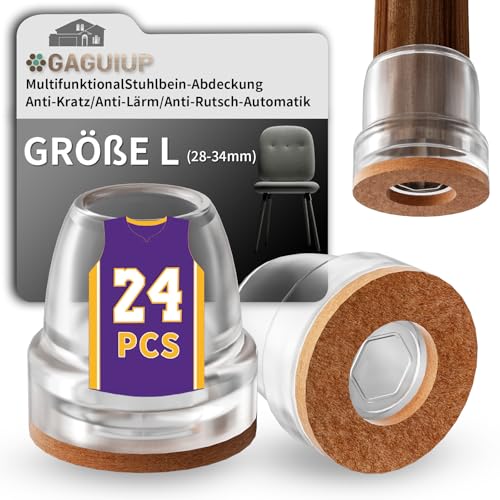 Filzgleiter für Stühle mit STUHLBEINKAPPEN RUND, automatischer Schalter, Stuhlbeinschutz, Stuhlbeinkappen für Bett, Stuhl, Möbelbeinschutz, Barhocker-Bodenschutz für Hartholzböden von GAGUIUP
