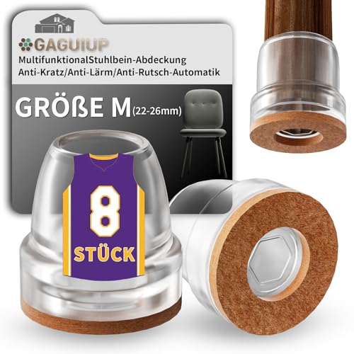 Filzgleiter für Stühle mit STUHLBEINKAPPEN RUND, automatischer Schalter, Stuhlbeinschutz, Stuhlbeinkappen für Bett, Stuhl, Möbelbeinschutz, Barhocker-Bodenschutz für Hartholzböden von GAGUIUP