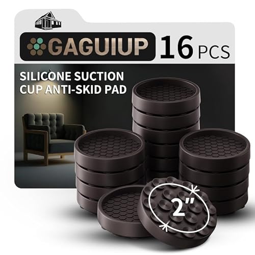 GAGUIUP 16 rutschfeste Möbelgleiter, 2"! Selbstklebende Möbelfüße aus Gummi mit Saugnapf,Ideale rutschfeste Möbelgleiter und Bodenschoner,Halten Sie die Möbel an ihrem Platz! von GAGUIUP