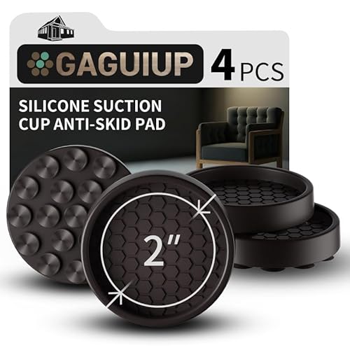 GAGUIUP 4 rutschfeste Möbelgleiter, 2"! Selbstklebende Möbelfüße aus Gummi mit Saugnapf,Ideale rutschfeste Möbelgleiter und Bodenschoner,Halten Sie die Möbel an ihrem Platz! von GAGUIUP