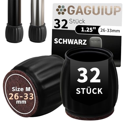 GAGUIUP Silikon Stuhl Beinkappen Bodenprotektoren Stuhl Beine Becher Füße Pads Anti-Rutsch-Stuhl Pads Covers Holzbodenschutz 32PC von GAGUIUP