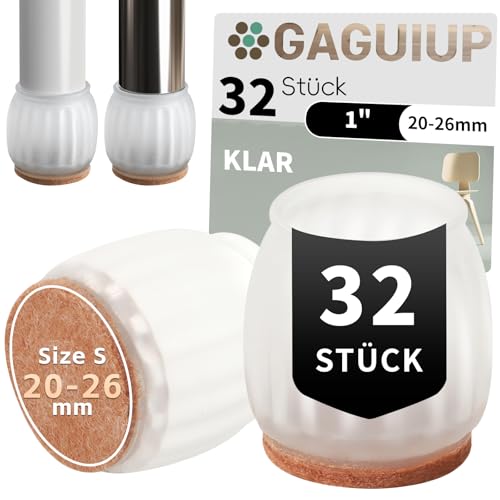GAGUIUP Silikon Stuhl Beinkappen Bodenprotektoren Stuhl Beine Becher Füße Pads Anti-Rutsch-Stuhl Pads Covers Holzbodenschutz 32PC von GAGUIUP