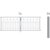 GAH ALBERTS Doppeltor, komplett »Madrid«, BxH: 316 x 1000 cm, feuerverzinkter Stahl - silberfarben von GAH ALBERTS