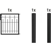 GAH ALBERTS Einzeltor, komplett »Madrid«, BxH: 112 x 750 cm, feuerverzinkter Stahl - schwarz von GAH ALBERTS