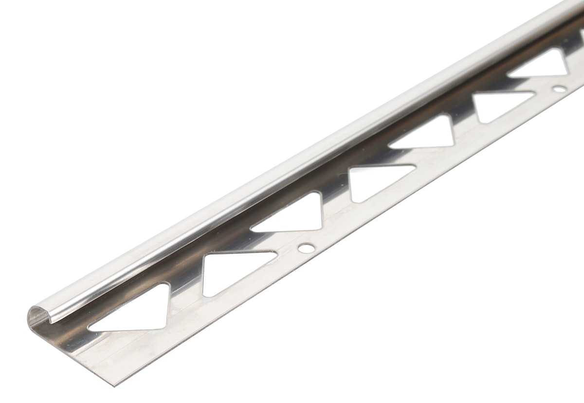 Alberts® Fliesen-Viertelkreisprofil, Edelstahl, Breite 23,5mm, Länge 2,5m-8 mm von Alberts
