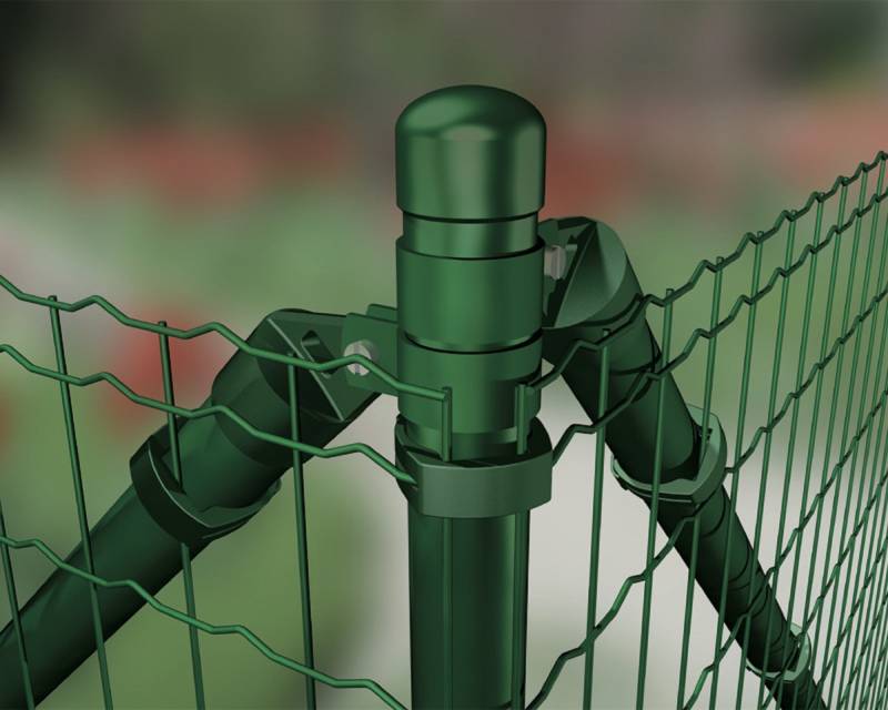 Alberts® Schweißgitter Fix-Clip Pro® Zauneck-Set mit Bodenhülse Grün 1220 mm von Alberts