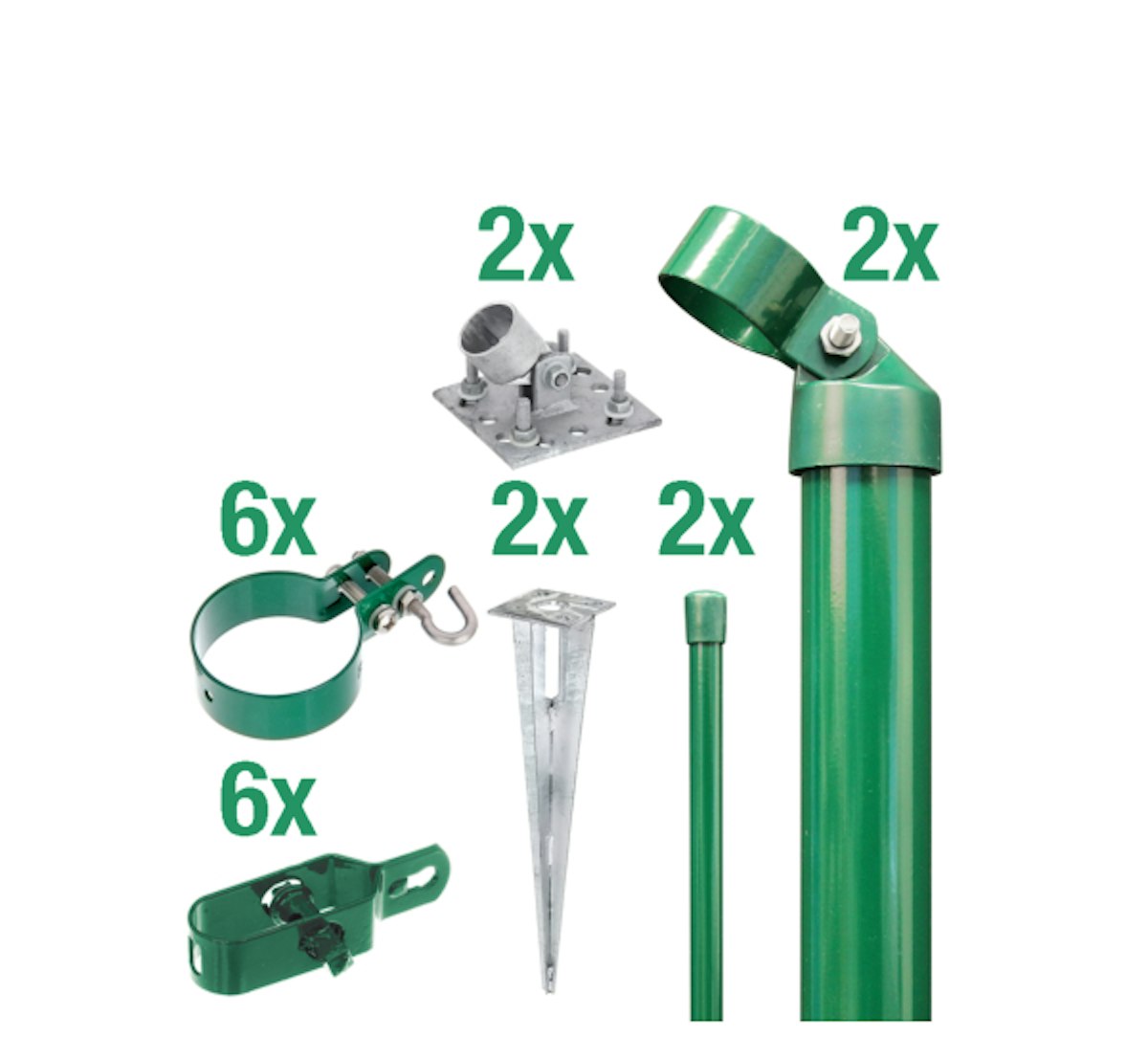 Alberts® Zauneck-Set Maschendrahtzaun,m.Bodenhülse,grün,Zaunhöhe:1000mm 601584 von Alberts