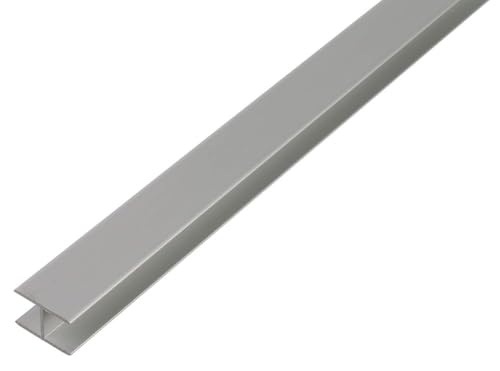Alberts 030548 H-Profil | selbstklemmend | Aluminium, silberfarbig eloxiert | 1000 x 12,9 x 22 mm von Alberts